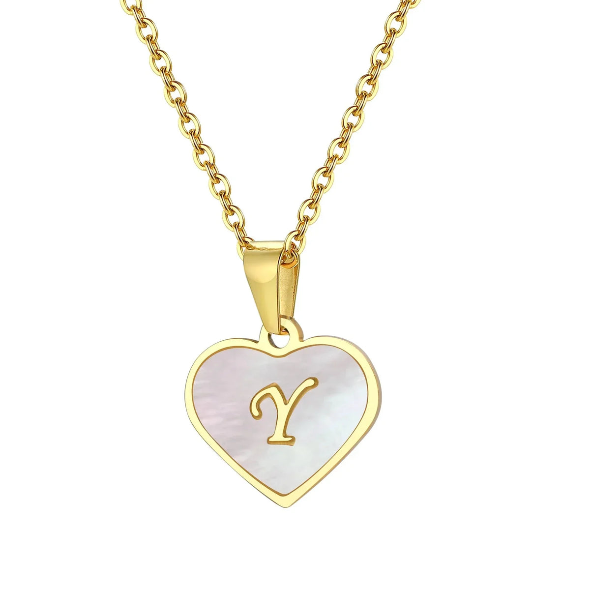 18k Pearl Heart Initial Letter Necklace - 50cm Length, Personalised Jewellery, view 32