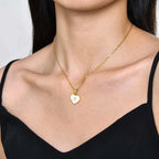18k Pearl Heart Initial Letter Necklace - 50cm Length, Personalised Jewellery, view 4