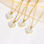 18k Pearl Heart Initial Letter Necklace - 50cm Length, Personalised Jewellery, view 5
