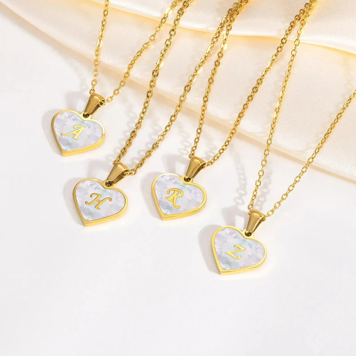 18k Pearl Heart Initial Letter Necklace - 50cm Length, Personalised Jewellery, view 5