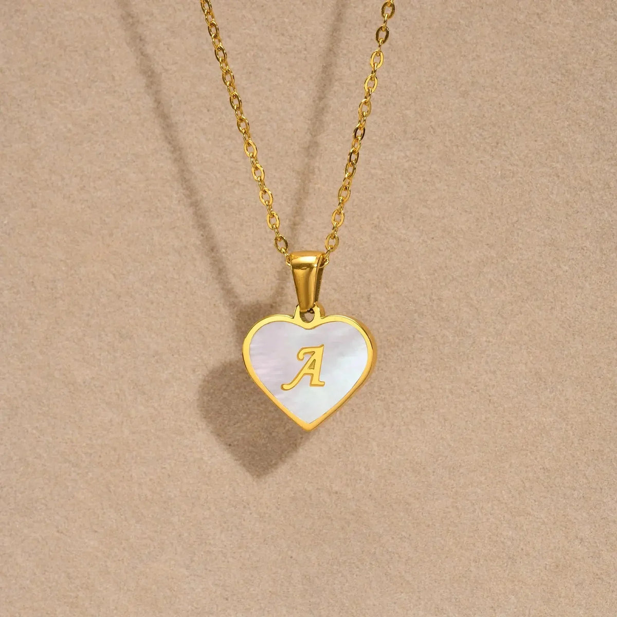 18k Pearl Heart Initial Letter Necklace - 50cm Length, Personalised Jewellery, view 7