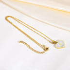18k Pearl Heart Initial Letter Necklace - 50cm Length, Personalised Jewellery, view 8