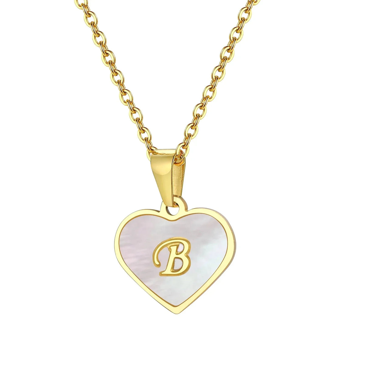 18k Pearl Heart Initial Letter Necklace - 50cm Length, Personalised Jewellery, view 9