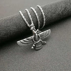 Zoroastrian Faravahar Ahura Mazda Pendant Necklace - Stainless Steel, view 9