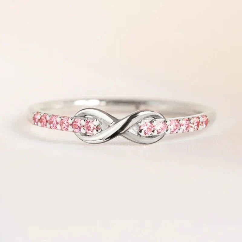 Infinity Diamond Ring for Women - Copper, Zircon, Gold or Silver Finish, view 4