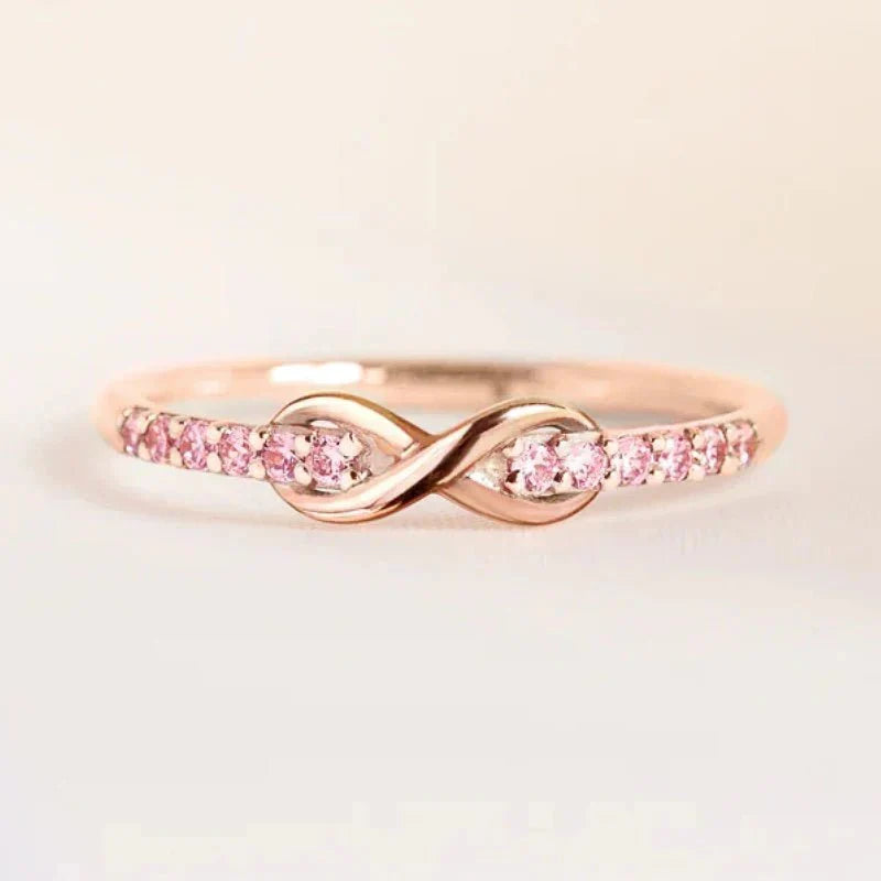 Infinity Diamond Ring for Women - Copper, Zircon, Gold or Silver Finish, view 6
