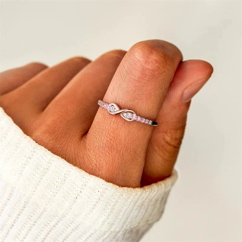 Infinity Diamond Ring for Women - Copper, Zircon, Gold or Silver Finish