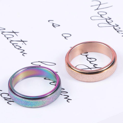 Anti-Anxiety Spinner Ring for Stress Relief - Stainless Steel, Multiple Colours