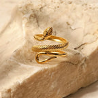 Adjustable Spiraling Snake Ring - 316L Stainless Steel, view 4