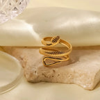 Adjustable Spiraling Snake Ring - 316L Stainless Steel, view 5