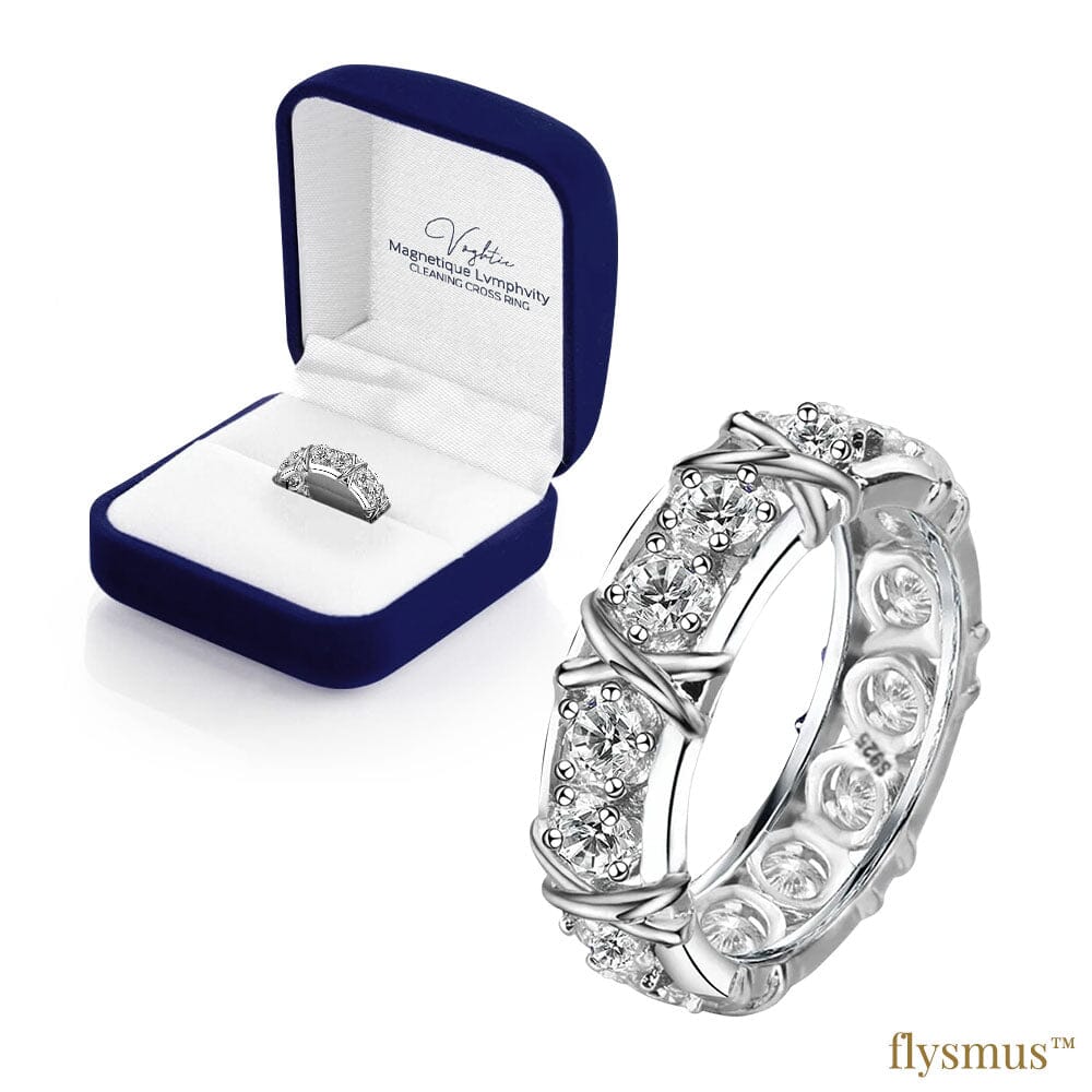 Magnetic Cross Decor Ring in 925 Sterling Silver - 2.5 mm, Unisex, view 2