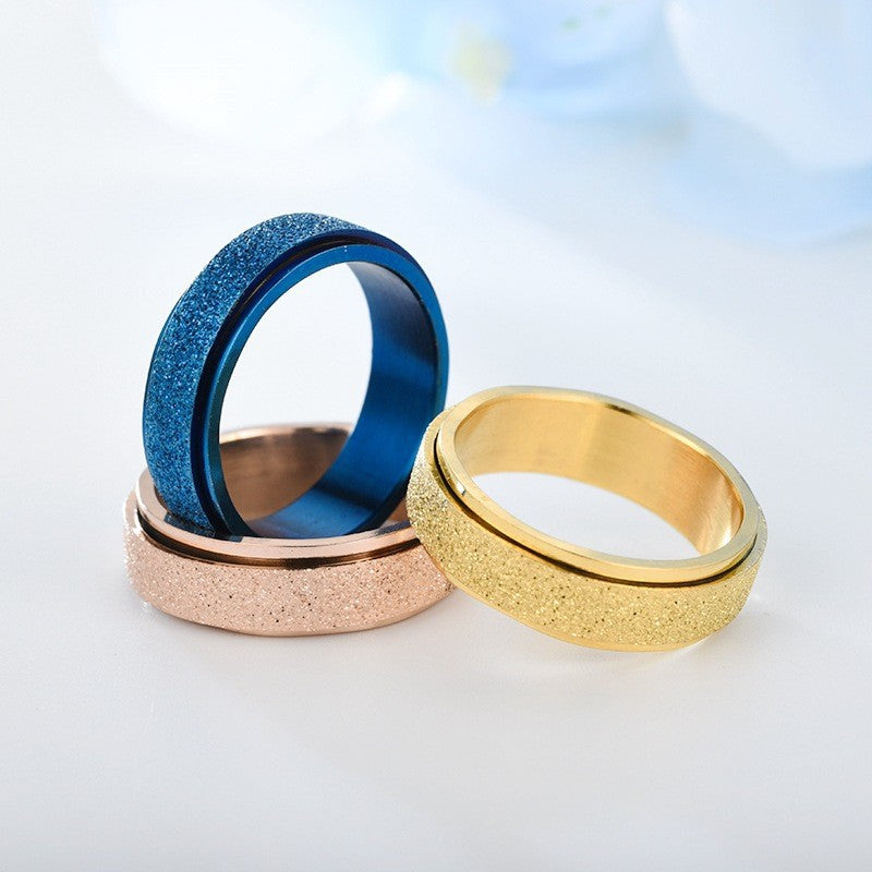 Rotating Anxiety Ring for Women and Men - Titanium Steel, Polished Finish, view 2
