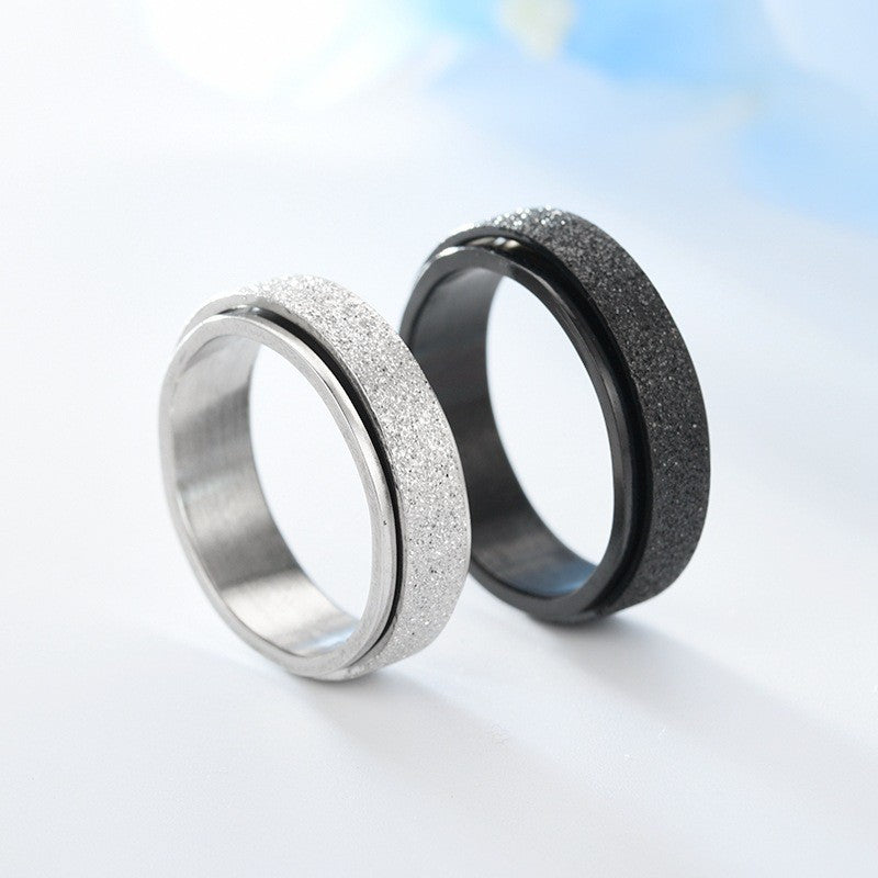 Rotating Anxiety Ring for Women and Men - Titanium Steel, Polished Finish, view 3