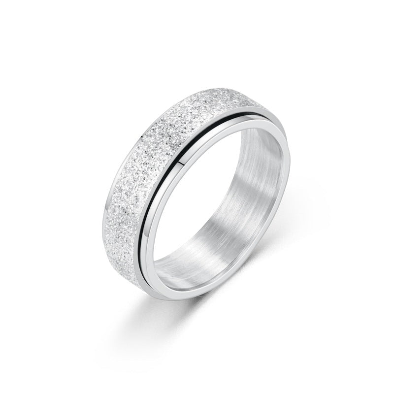 Rotating Anxiety Ring for Women and Men - Titanium Steel, Polished Finish, view 6