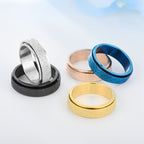 Rotating Anxiety Ring for Women and Men - Titanium Steel, Polished Finish