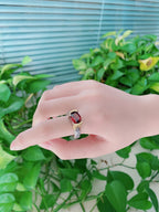 Vintage Crystal Zircon Ring for Women - Red Stones, Party Jewellery, view 14