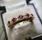 Vintage Crystal Zircon Ring for Women - Red Stones, Party Jewellery, view 18