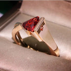 Vintage Crystal Zircon Ring for Women - Red Stones, Party Jewellery, view 25