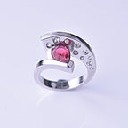 Vintage Crystal Zircon Ring for Women - Red Stones, Party Jewellery, view 32