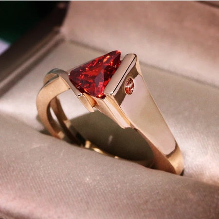 Vintage Crystal Zircon Ring for Women - Red Stones, Party Jewellery, view 35