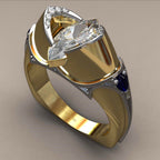 Vintage Crystal Zircon Ring for Women - Red Stones, Party Jewellery, view 6