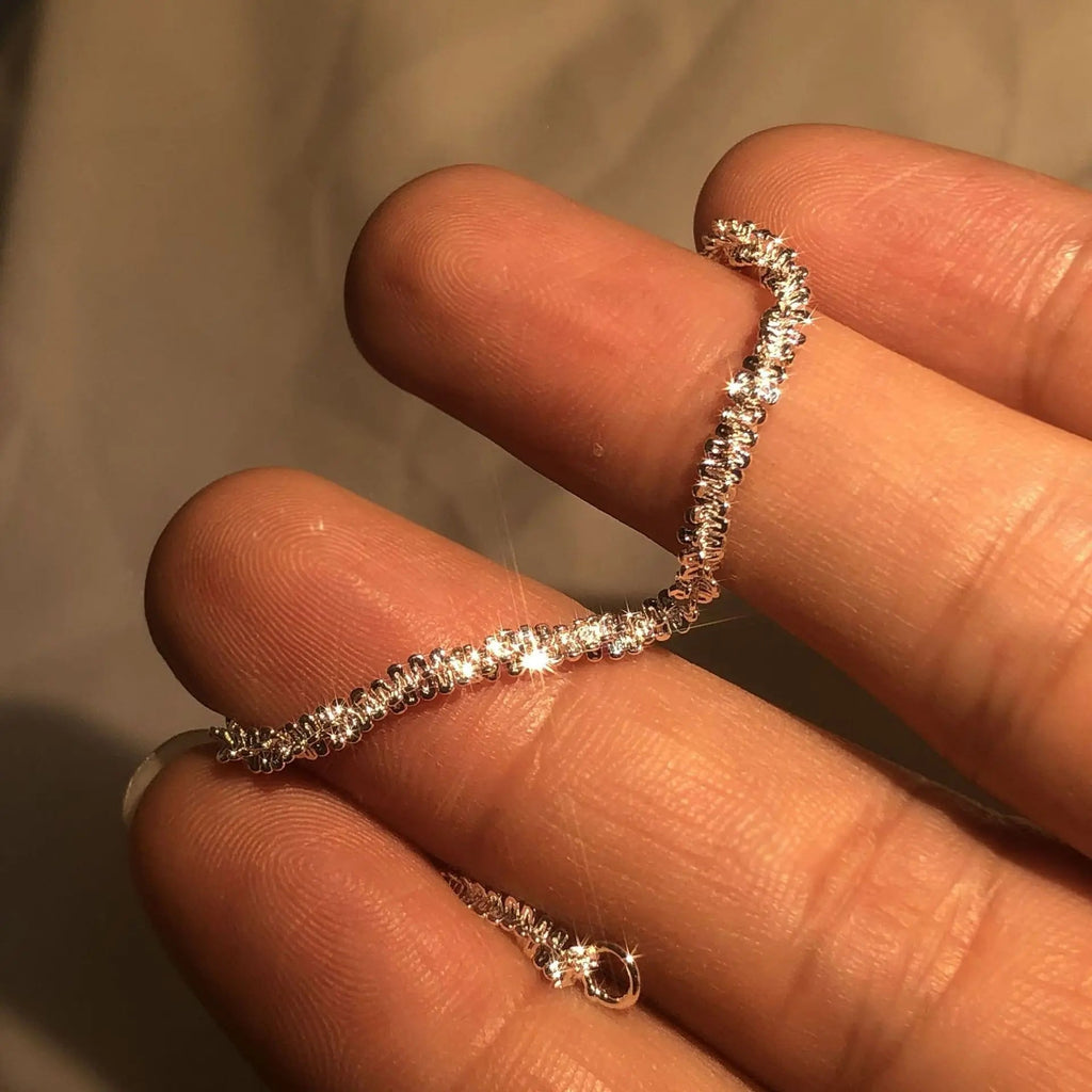 Sterling Silver Beaded Bracelet for Women - 925 Silver, 1.5 mm Diameter, view 3