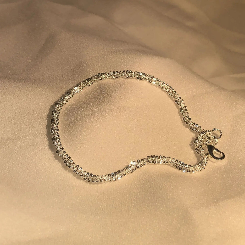 Sterling Silver Beaded Bracelet for Women - 925 Silver, 1.5 mm Diameter, view 4