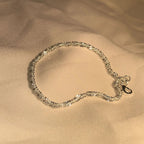 Sterling Silver Beaded Bracelet for Women - 925 Silver, 1.5 mm Diameter, view 4