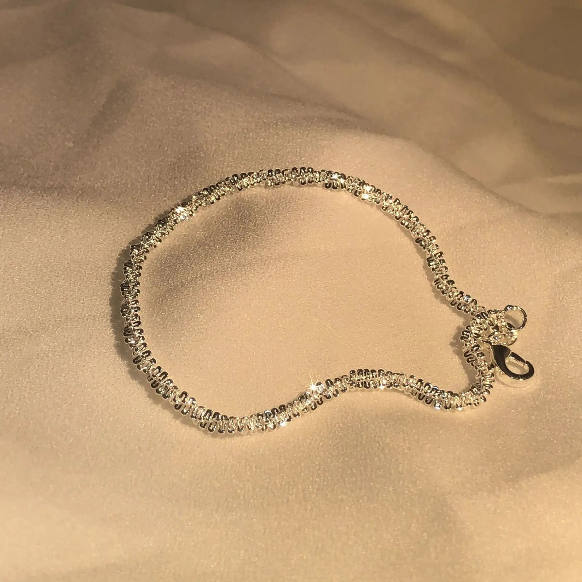 Sterling Silver Beaded Bracelet for Women - 925 Silver, 1.5 mm Diameter, view 4