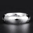 Glowing Silver Ring with Aquamarine Runes - Emits Bright Light, view 4