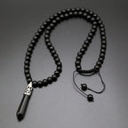 Onyx Mala Necklace for Meditation - 108 Beads, Boho Style, view 2