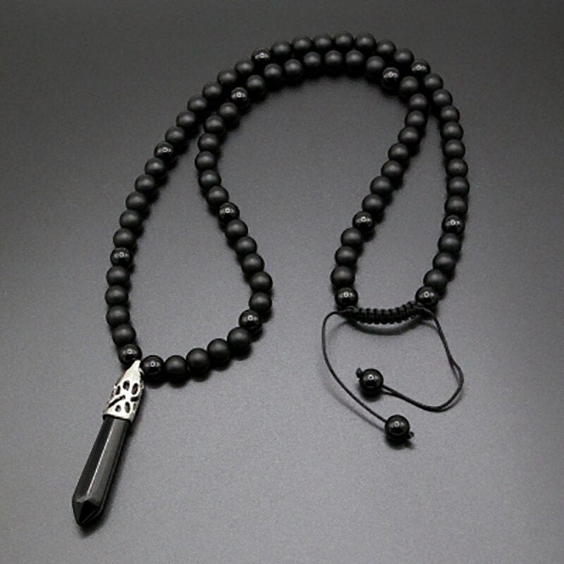 Onyx Mala Necklace for Meditation - 108 Beads, Boho Style, view 2