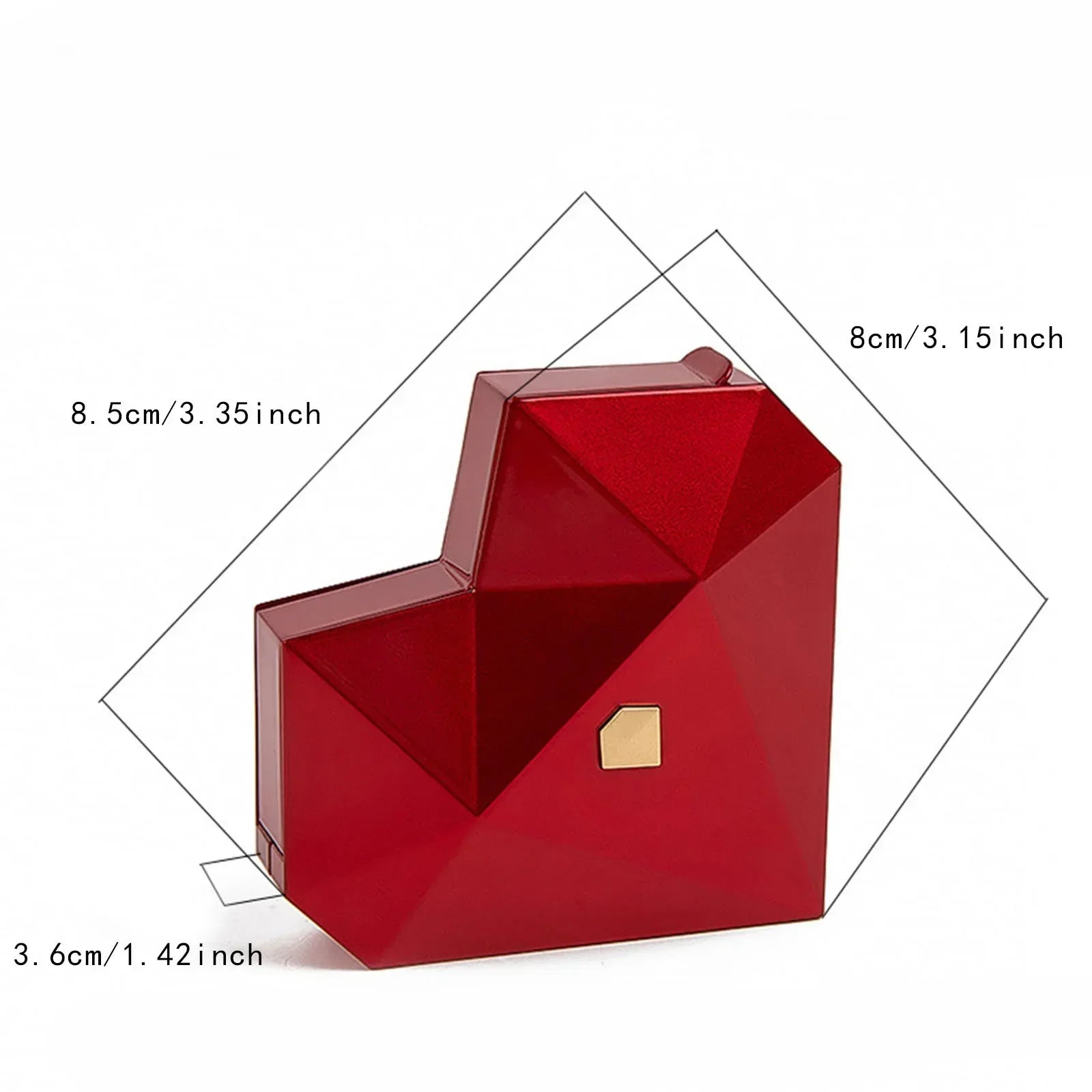 Heart-Shaped Prism Ring Box - 8cm, Surprise Gift Display, view 5