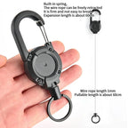 Anti-theft Metal Elastic Keychain - Zinc Alloy, Stretches up to 60 cm, view 2