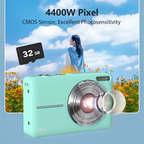 Kids’ Digital Camera, 44MP, 16X Optical Zoom, 1080P HD