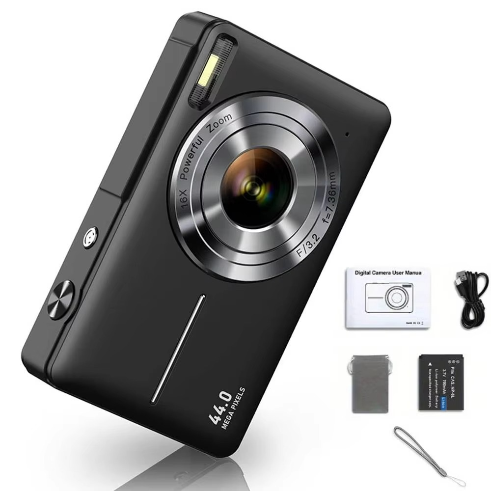 Kids’ Digital Camera, 44MP, 16X Optical Zoom, 1080P HD