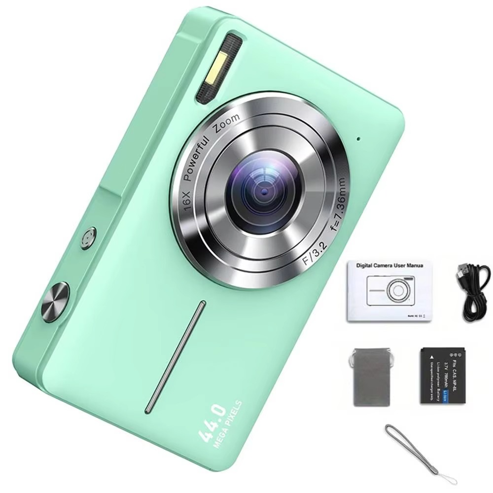 Kids’ Digital Camera, 44MP, 16X Optical Zoom, 1080P HD