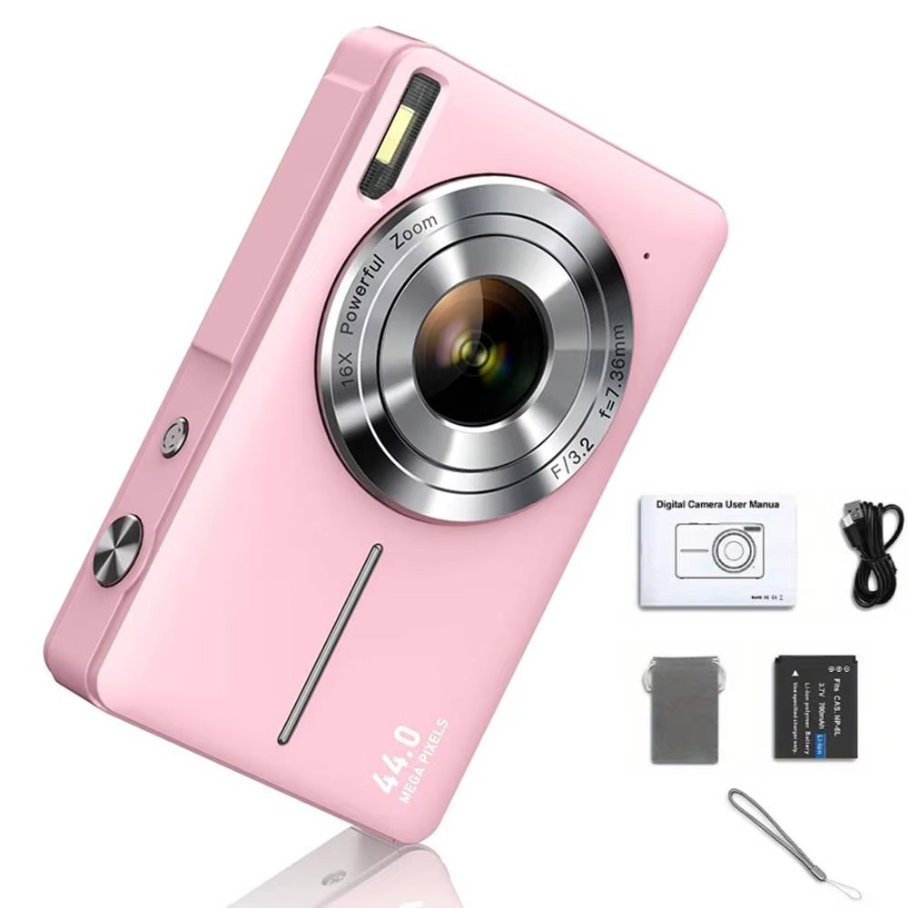 Kids’ Digital Camera, 44MP, 16X Optical Zoom, 1080P HD