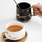 Kintsugi Nordic Ceramic Tall Mug, 400ml White Porcelain