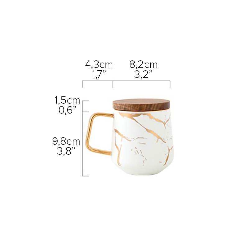 Kintsugi Nordic Ceramic Tall Mug, 400ml White Porcelain