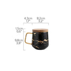 Kintsugi Nordic Ceramic Tall Mug, 400ml White Porcelain