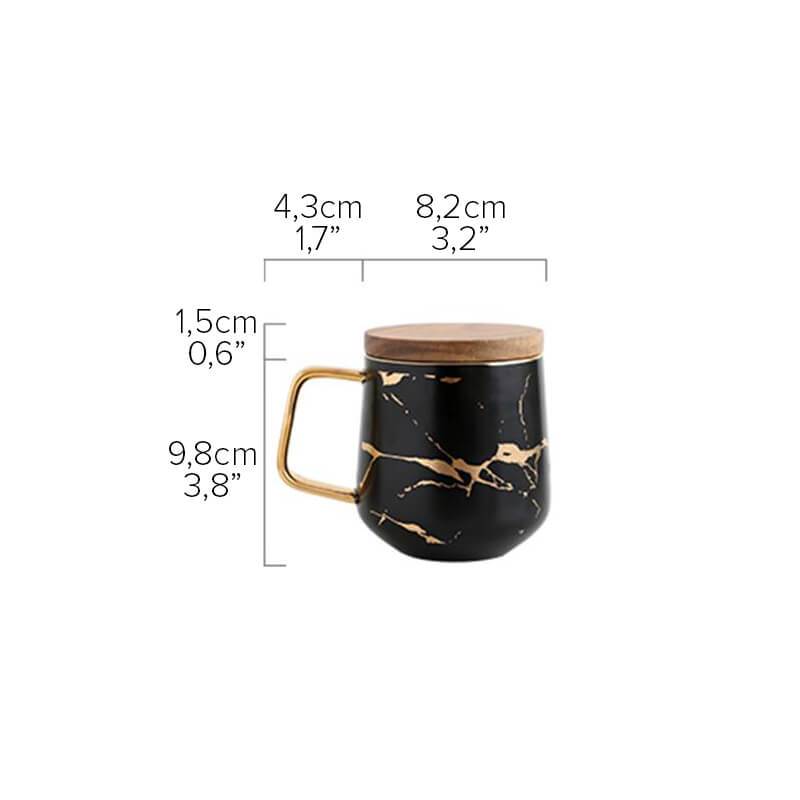 Kintsugi Nordic Ceramic Tall Mug, 400ml White Porcelain
