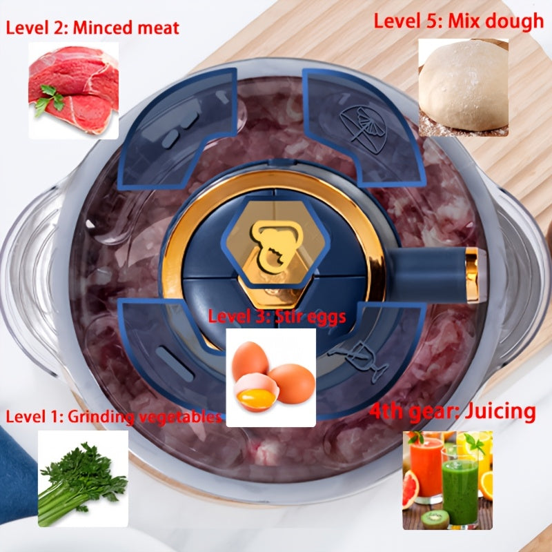 Stainless Steel Food Processor for Kitchen - 5L Bowl, 5000 rpm Motor, view 8