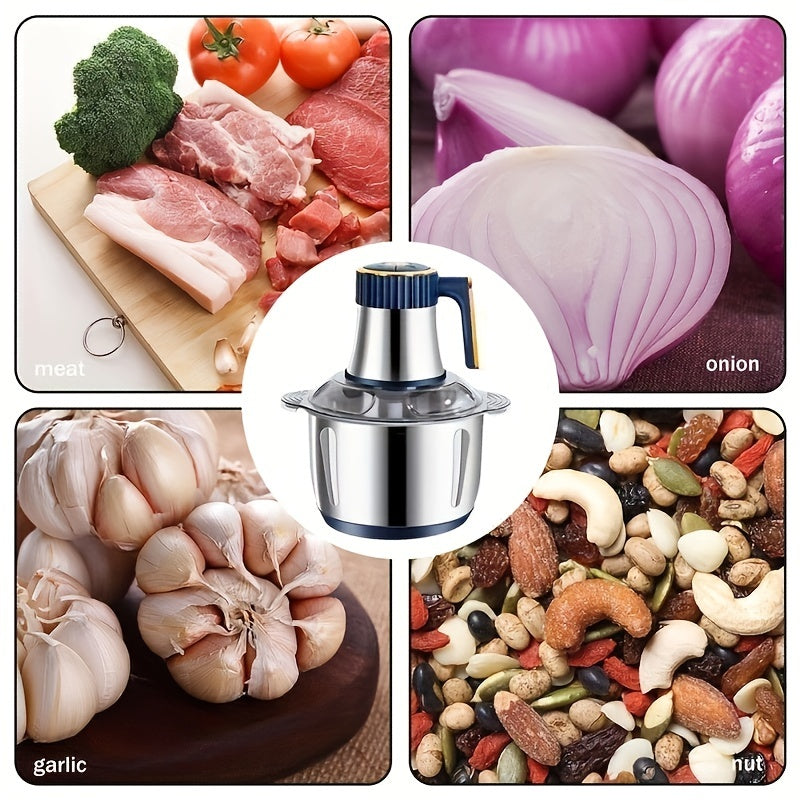 Stainless Steel Food Processor for Kitchen - 5L Bowl, 5000 rpm Motor, view 9