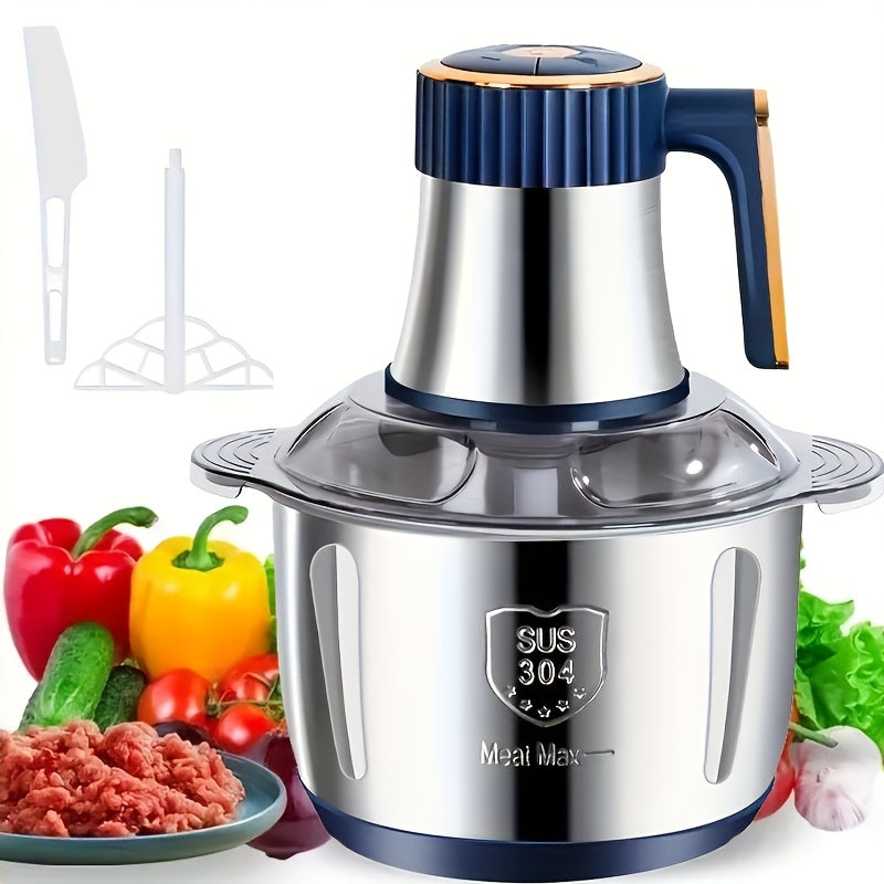 Stainless Steel Food Processor for Kitchen - 5L Bowl, 5000 rpm Motor