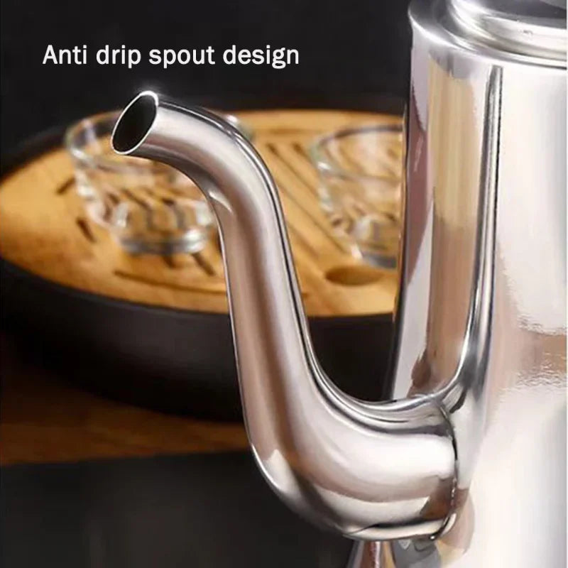 Food-Grade Stainless Steel Tea Kettle with Strainer - 1.5L, Long Spout, view 6