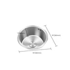Contemporary Round Stainless Steel Kitchen Sink - Undermount, 11", view 19