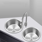Contemporary Round Stainless Steel Kitchen Sink - Undermount, 11", view 29