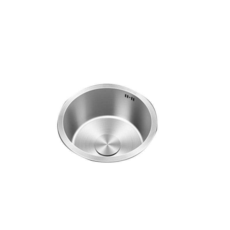Contemporary Round Stainless Steel Kitchen Sink - Undermount, 11", view 33