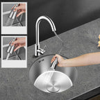 Contemporary Round Stainless Steel Kitchen Sink - Undermount, 11", view 34